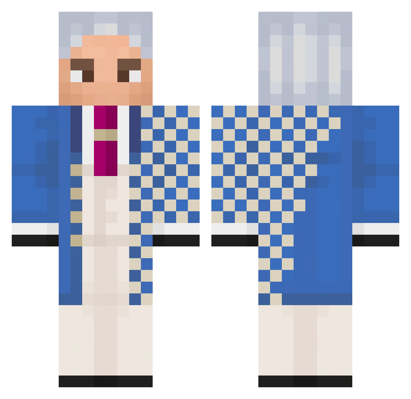 Tookly Minecraft skin, front and back view
