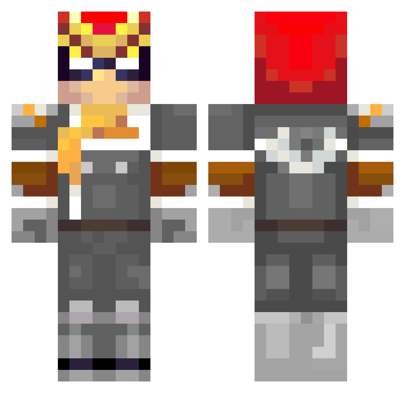KingSheikah Minecraft skin, front and back view