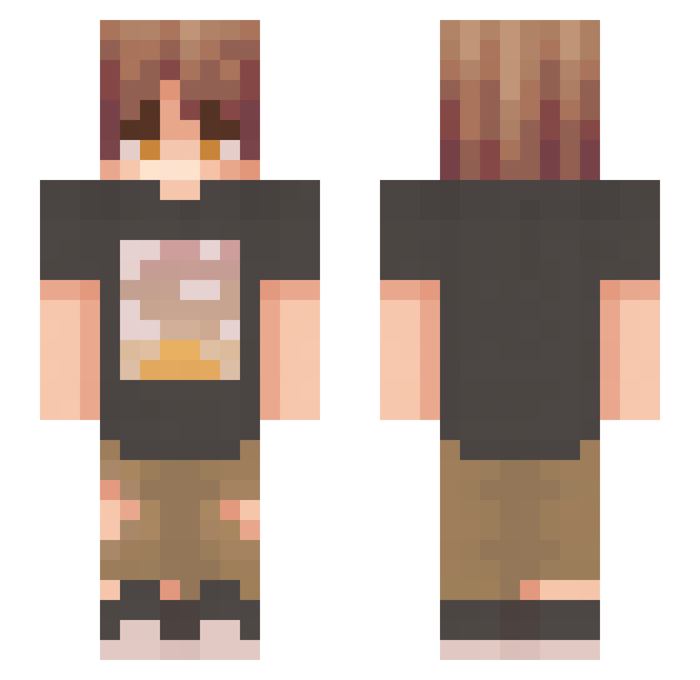 Skirneuh Minecraft skin, front and back view