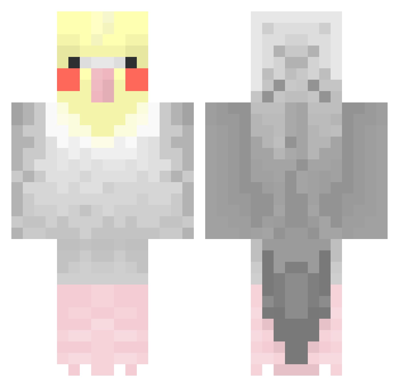 biees Minecraft skin, front and back view