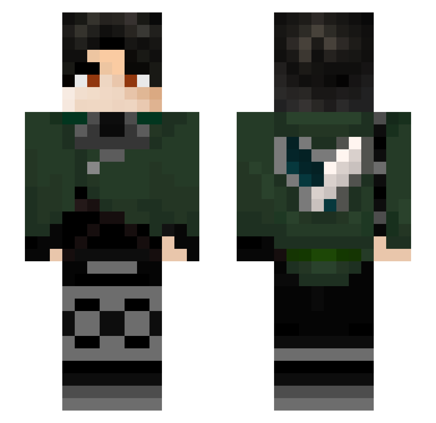 4bc7 Minecraft skin, front and back view