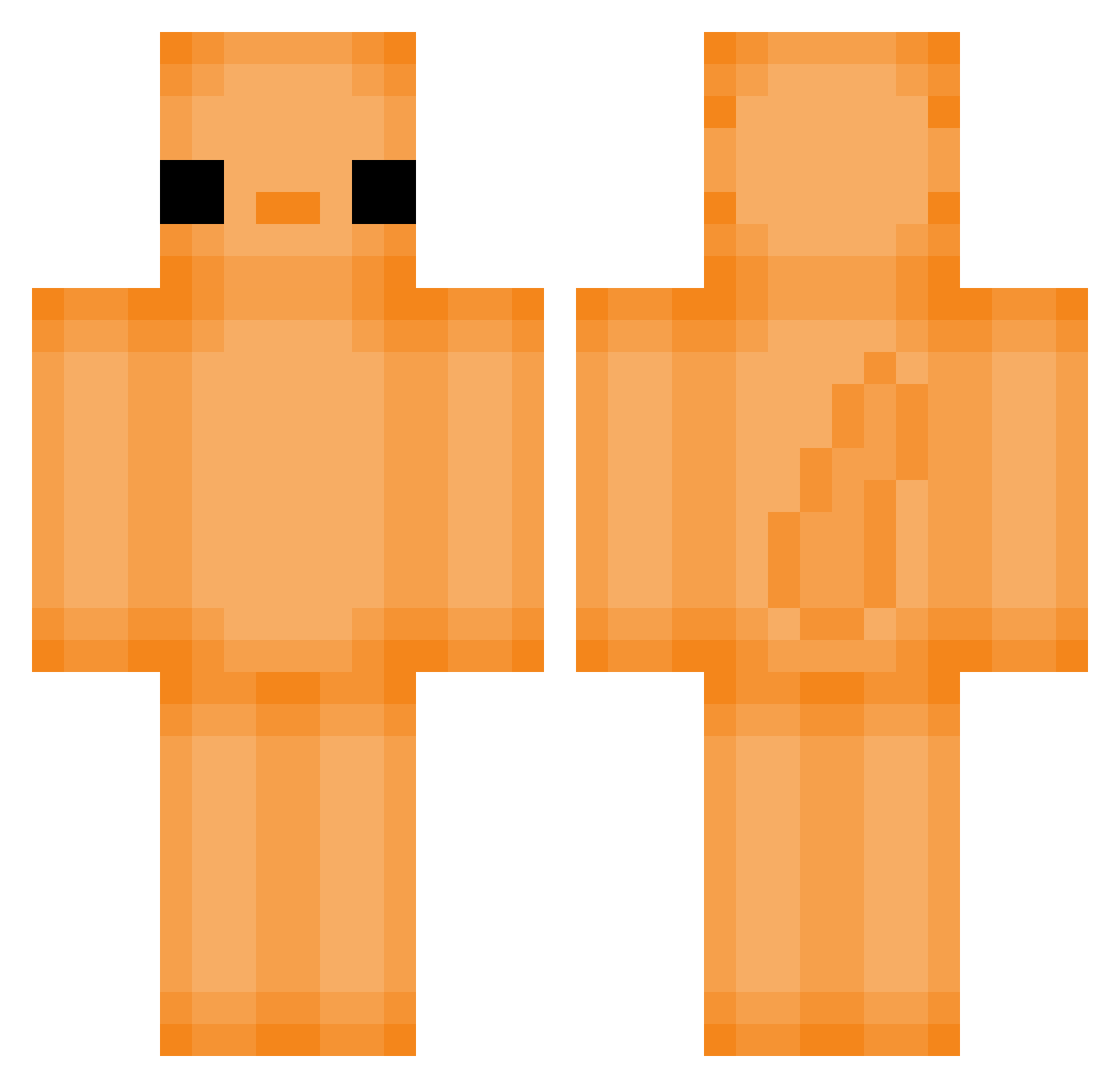 Moogle130 Minecraft skin, front and back view