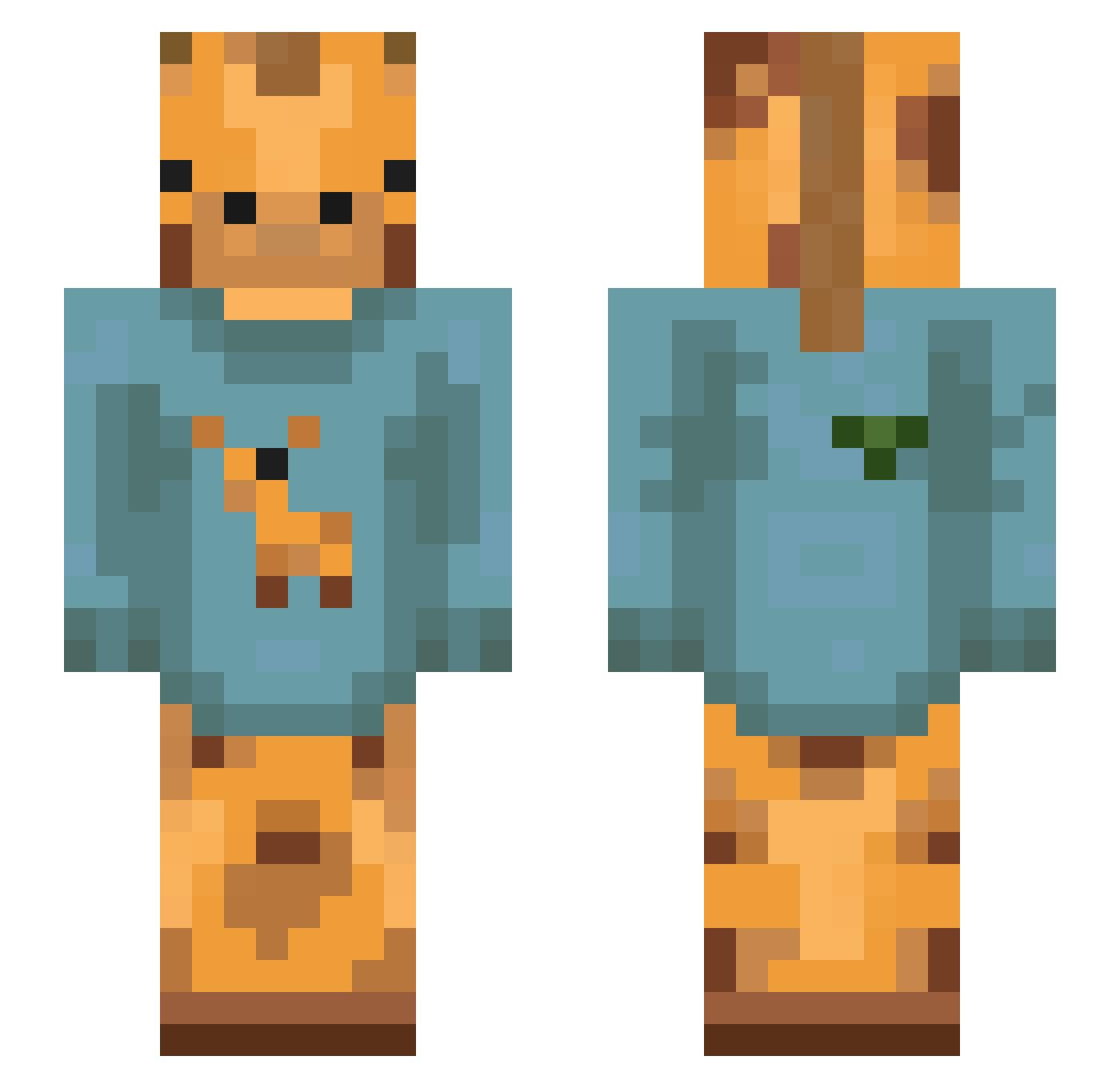 DnThiss Minecraft skin, front and back view