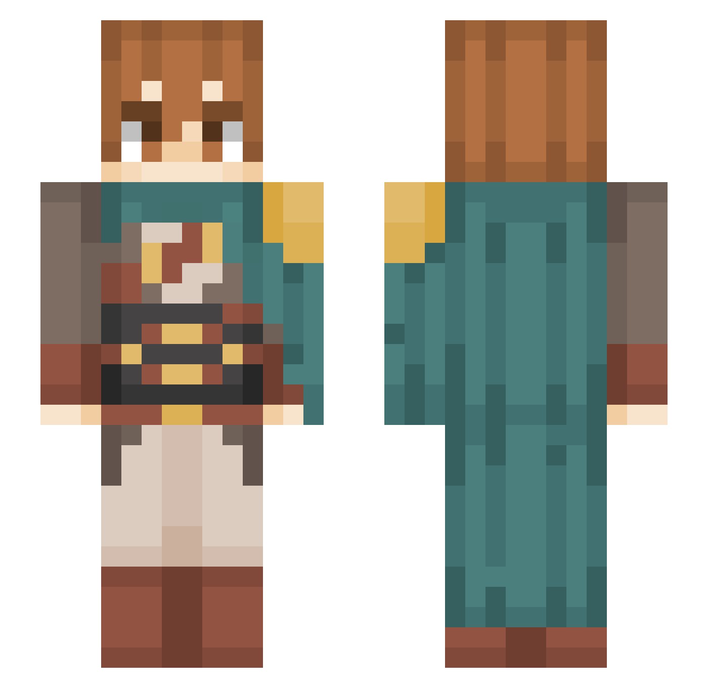 yanney Minecraft skin, front and back view