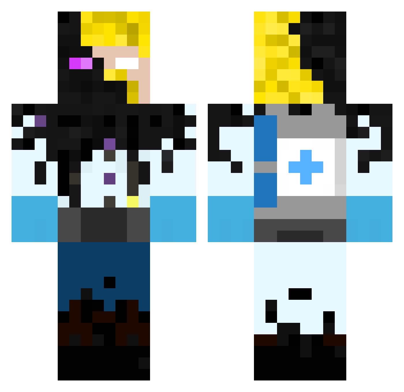 Armenbrine Minecraft skin, front and back view