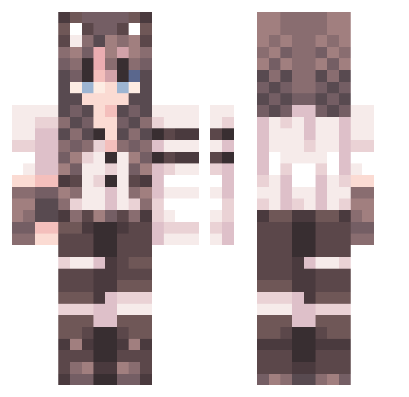 Pocket352 Minecraft skin, front and back view
