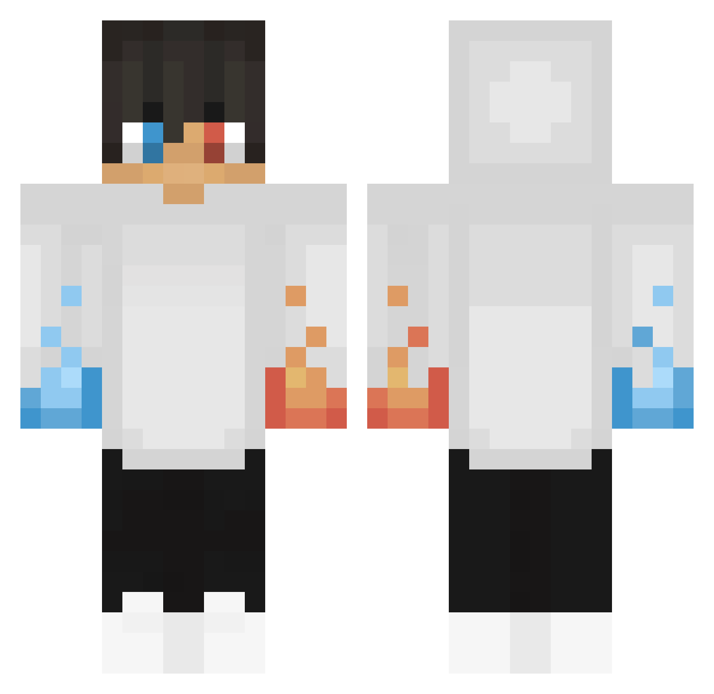 LordKranth Minecraft skin, front and back view