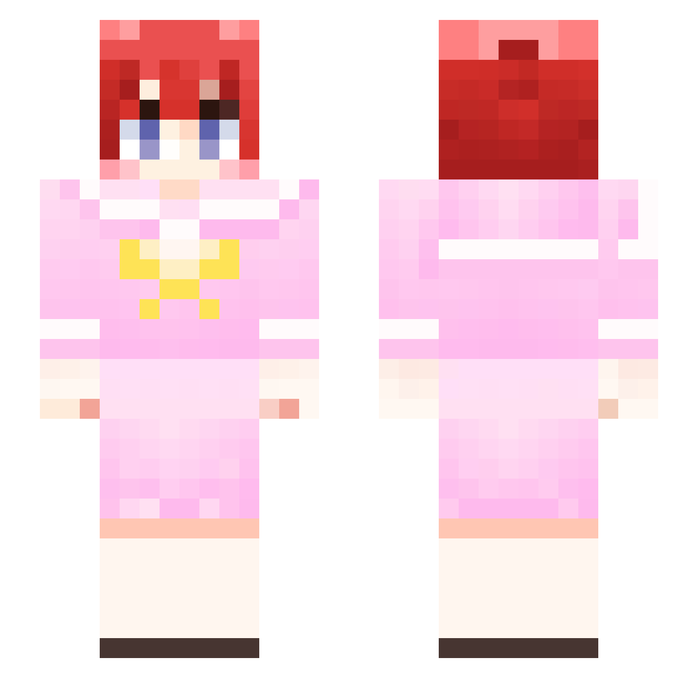 Amenbolt Minecraft skin, front and back view