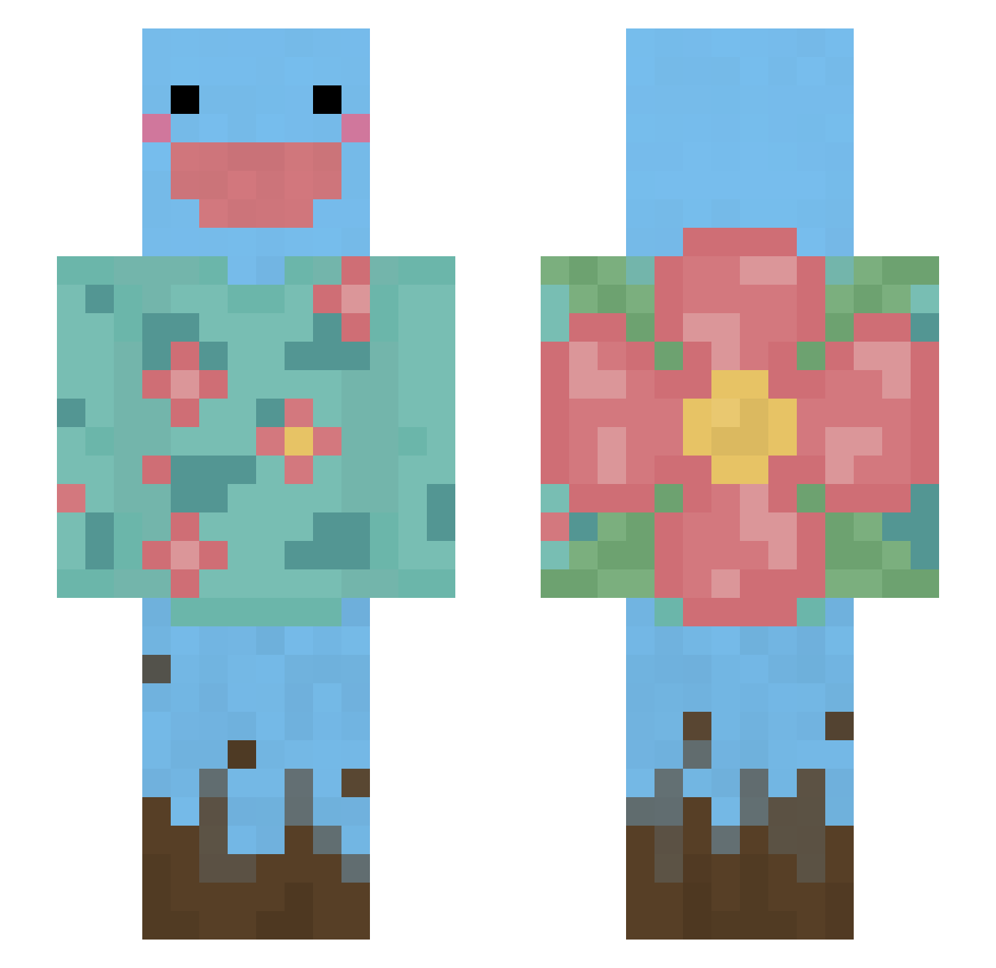 Leon381p Minecraft skin, front and back view