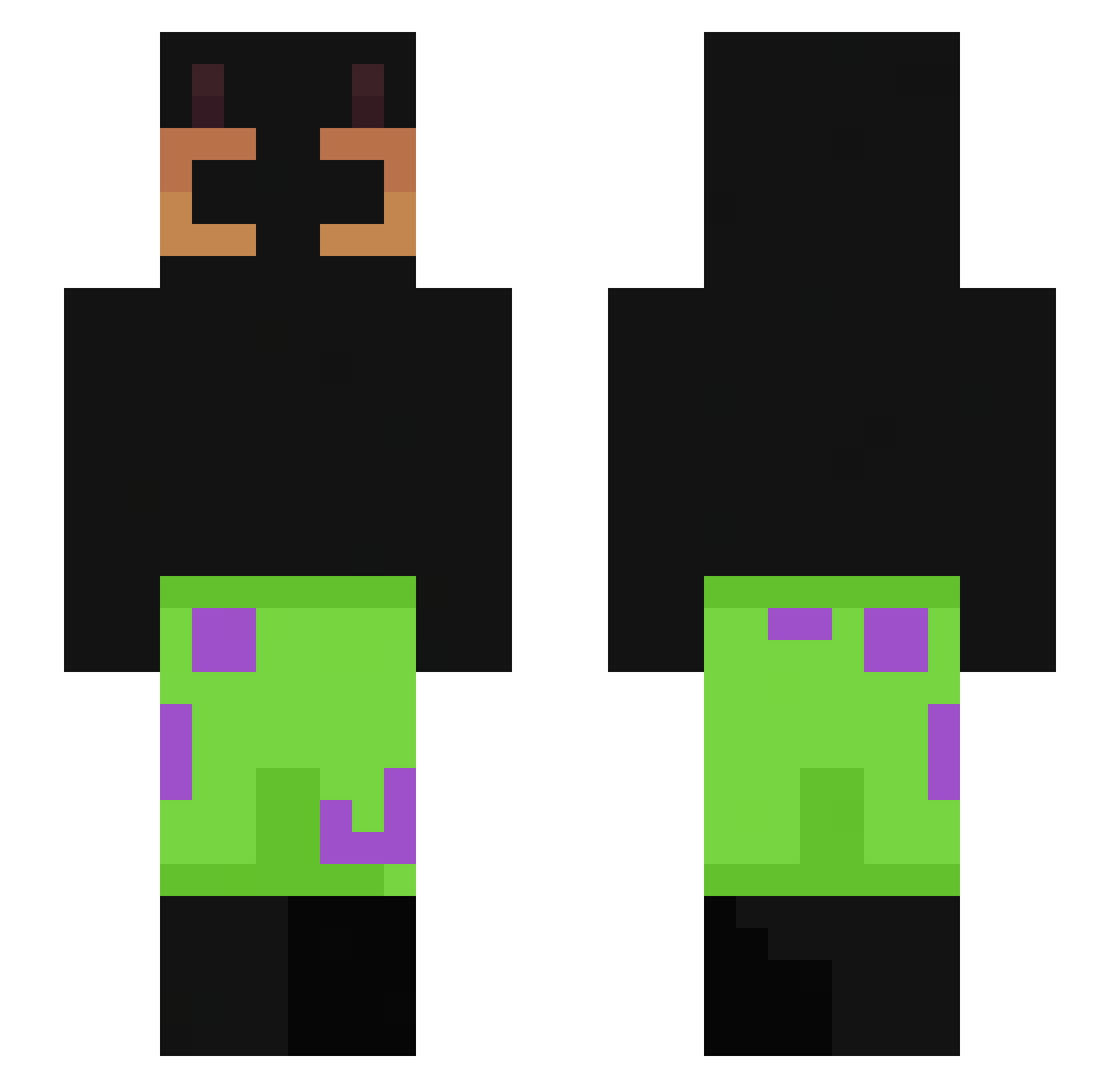 ItsNuggetMc Minecraft skin, front and back view