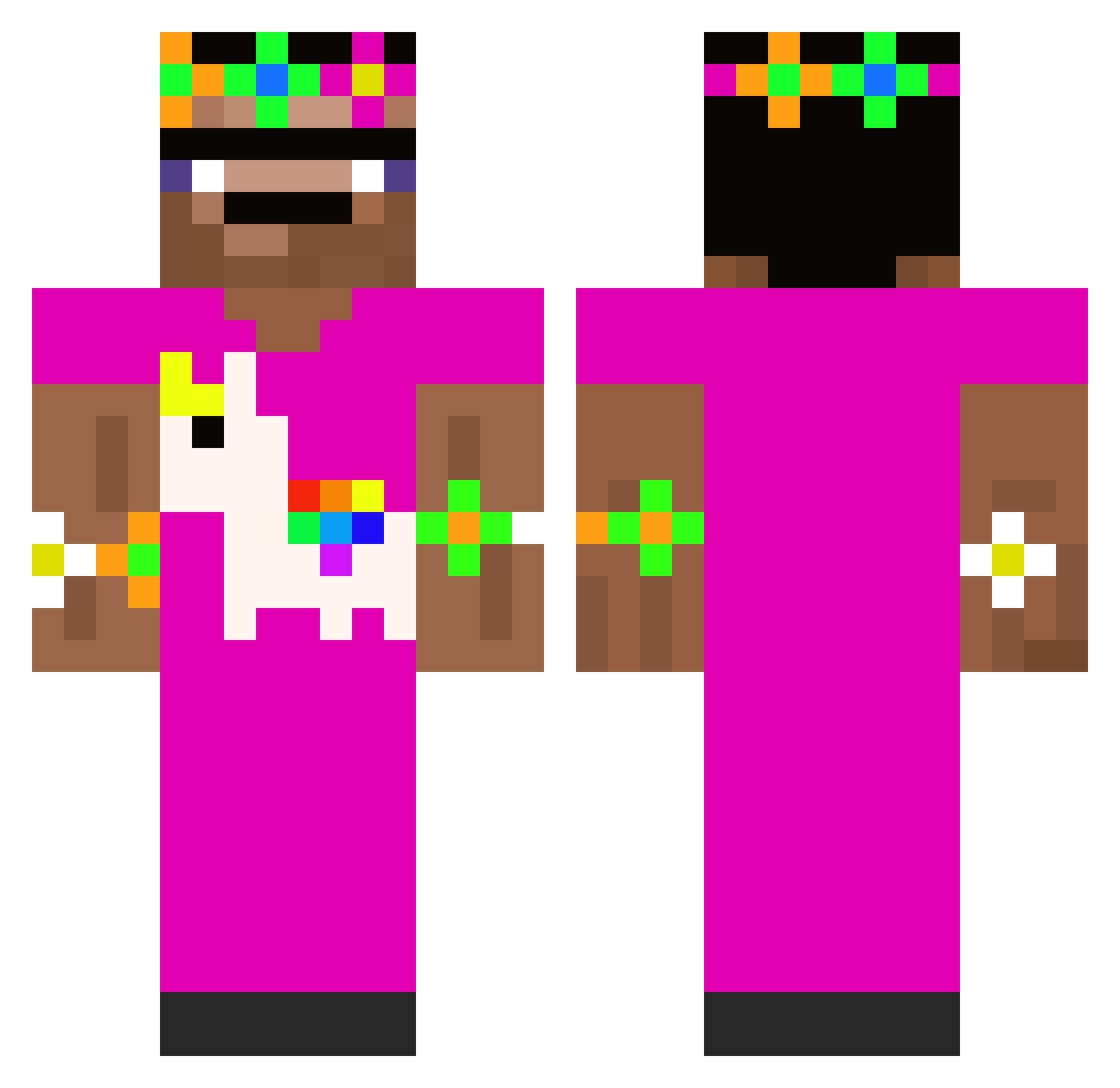 colombzz Minecraft skin, front and back view