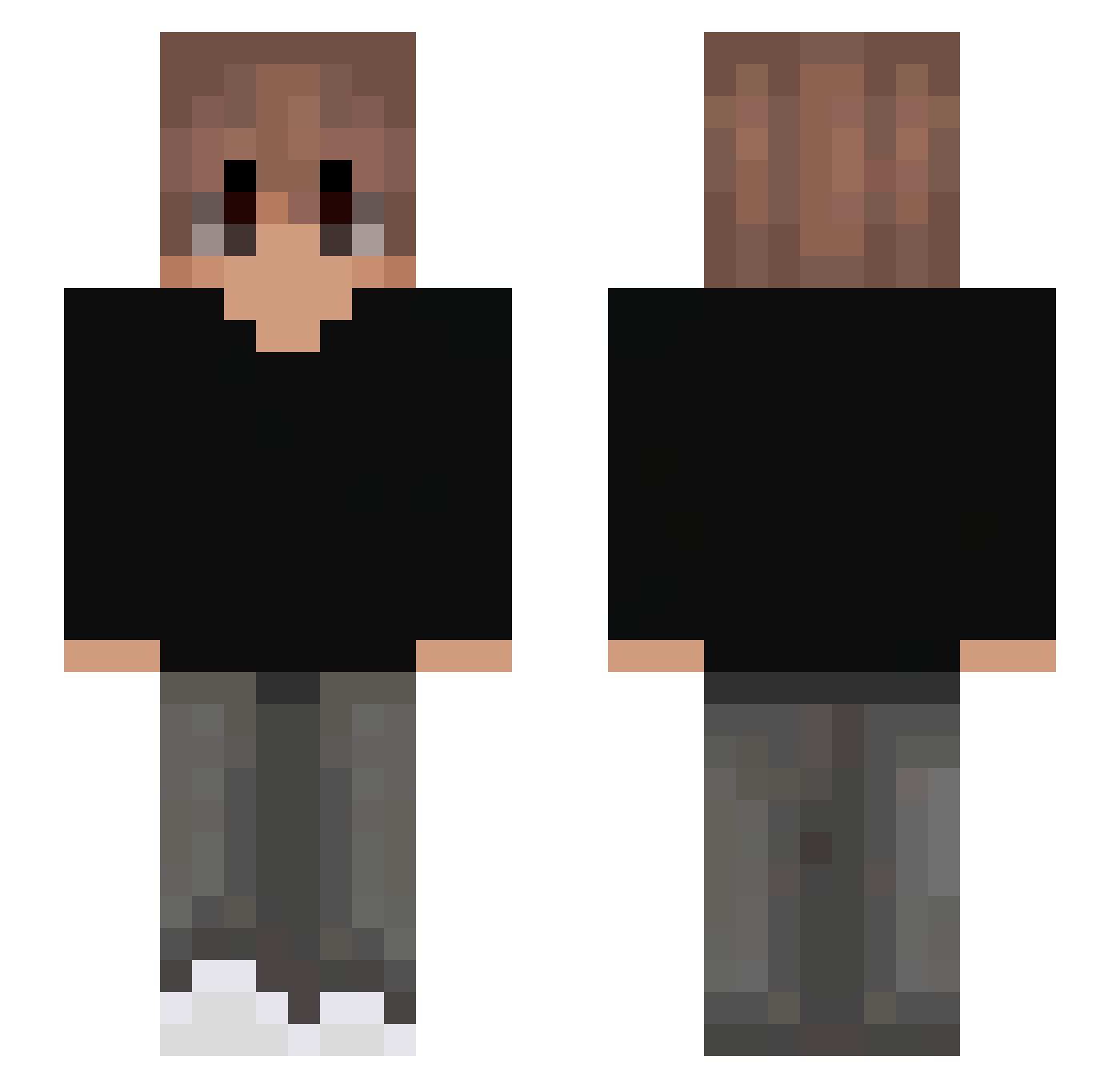 Sowette Minecraft skin, front and back view