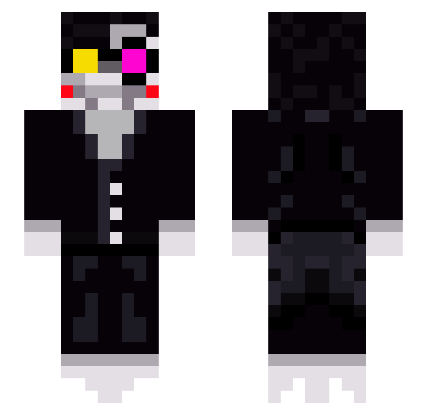 PainRequiem Minecraft skin, front and back view