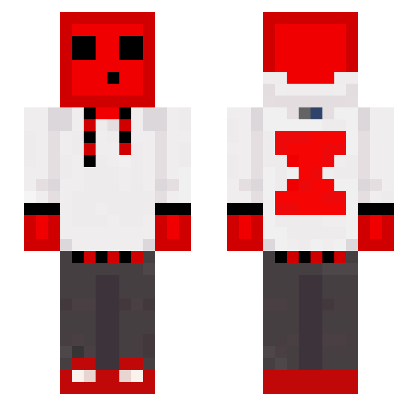 Hank138 Minecraft skin, front and back view