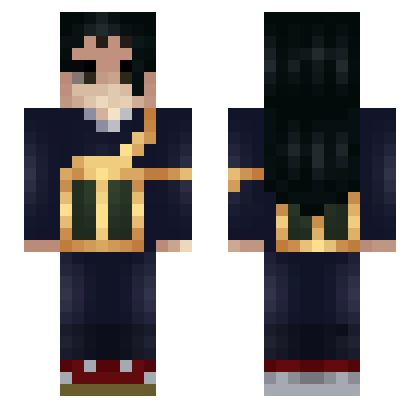 VaI3nt1n Minecraft skin, front and back view