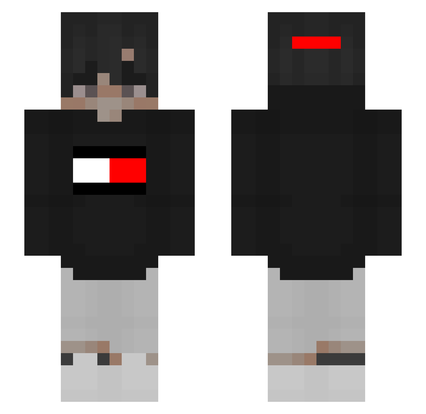 Agvpi Minecraft skin, front and back view