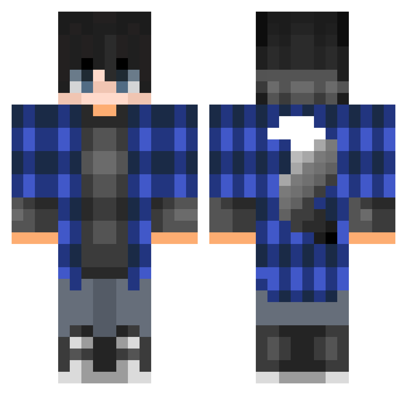 HerrWereWolf Minecraft skin, front and back view