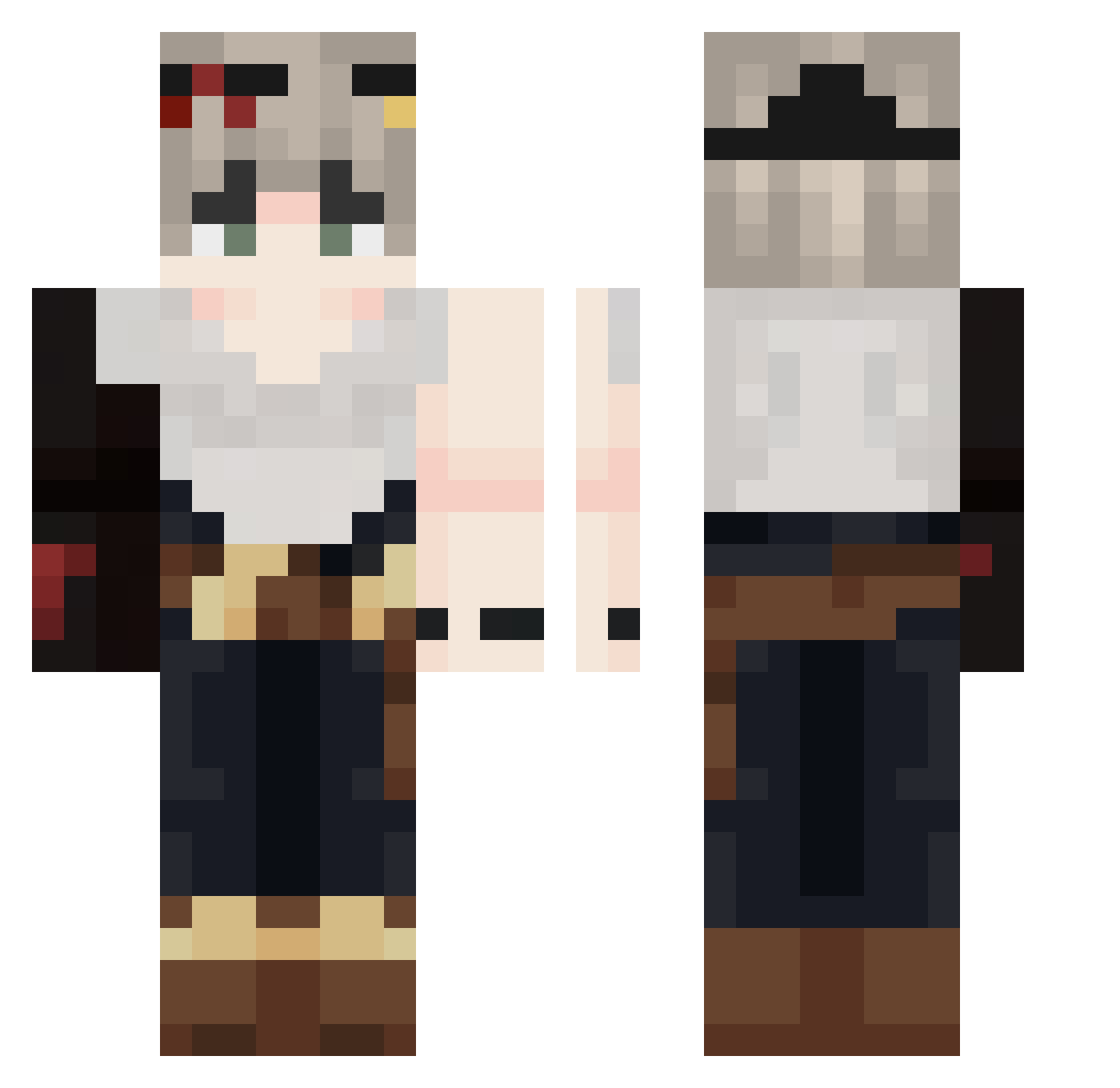 Idra_ft Minecraft skin, front and back view
