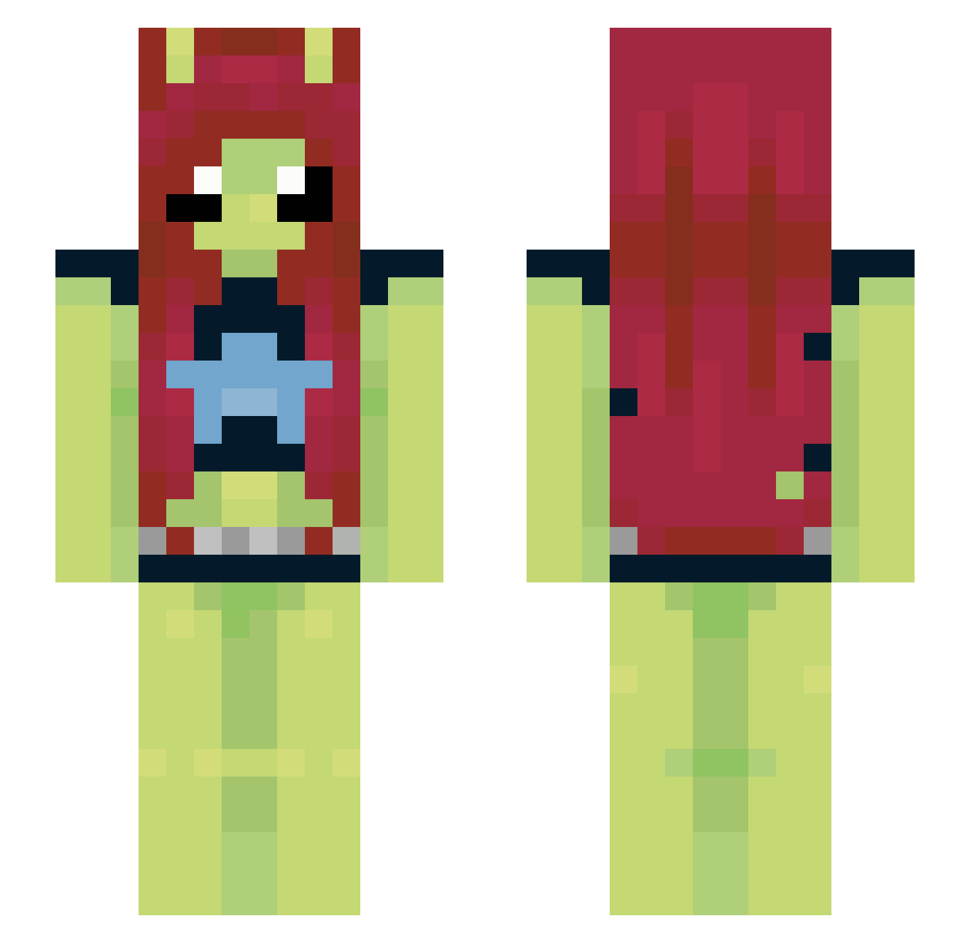 mf67no Minecraft skin, front and back view