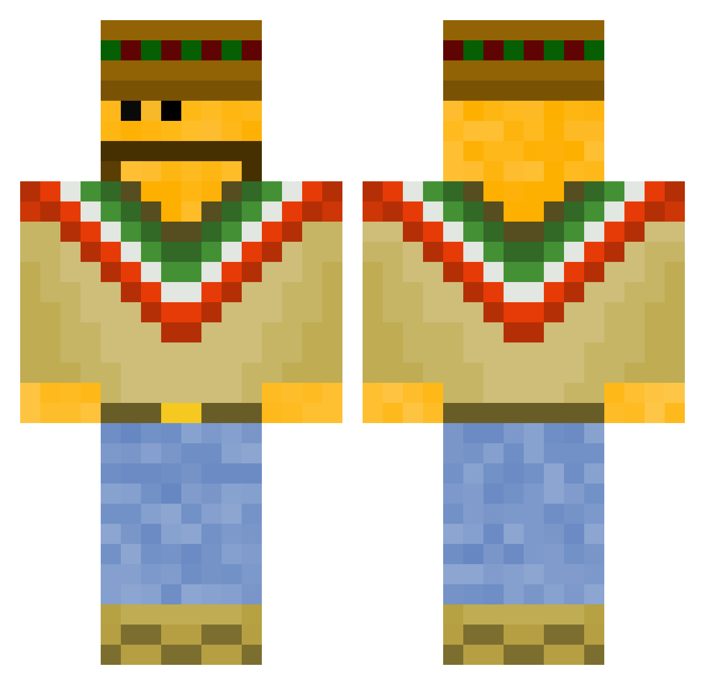 ElHispanic57 Minecraft skin, front and back view
