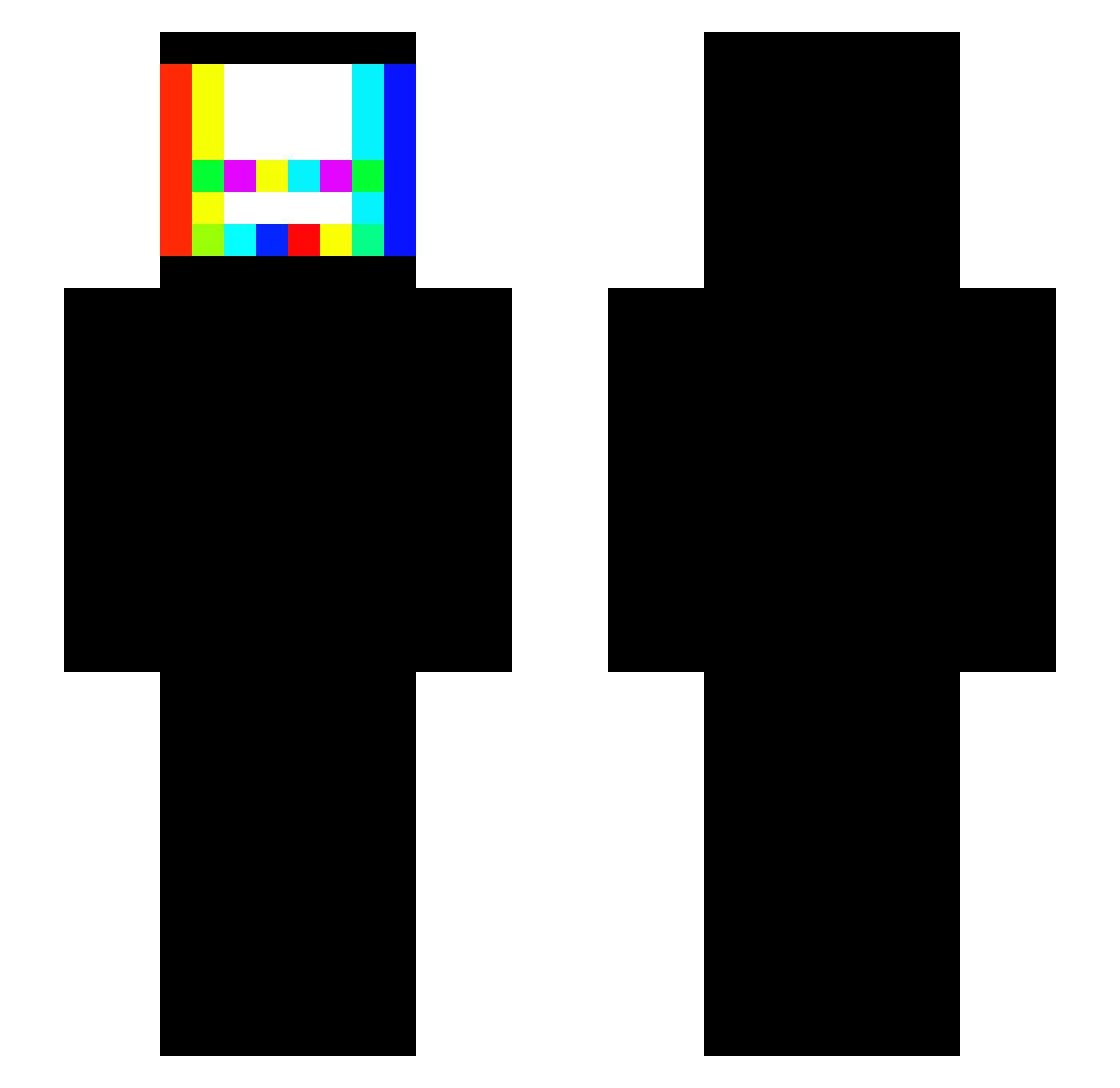 ysl1234 Minecraft skin, front and back view
