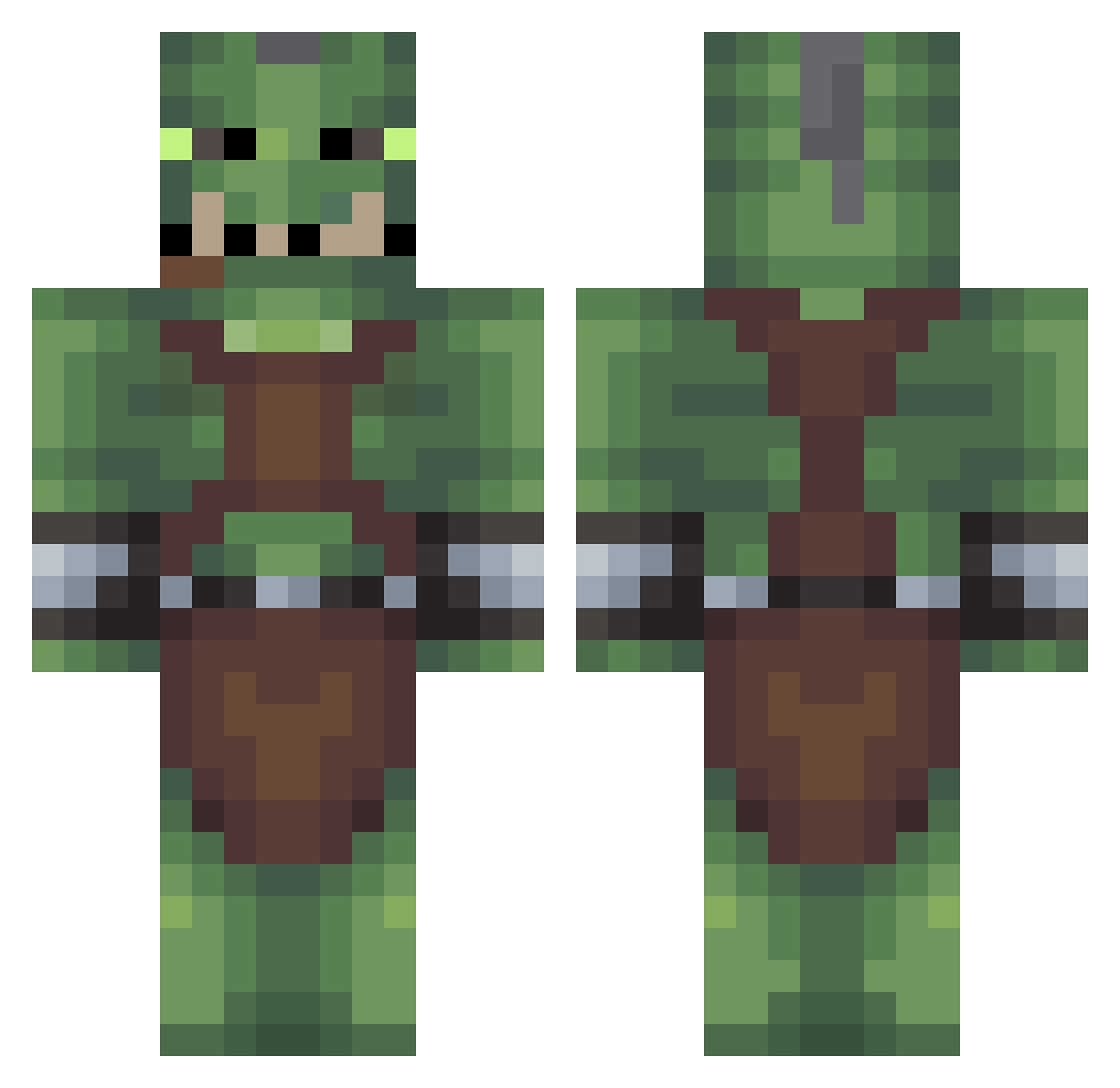 Haerdro Minecraft skin, front and back view