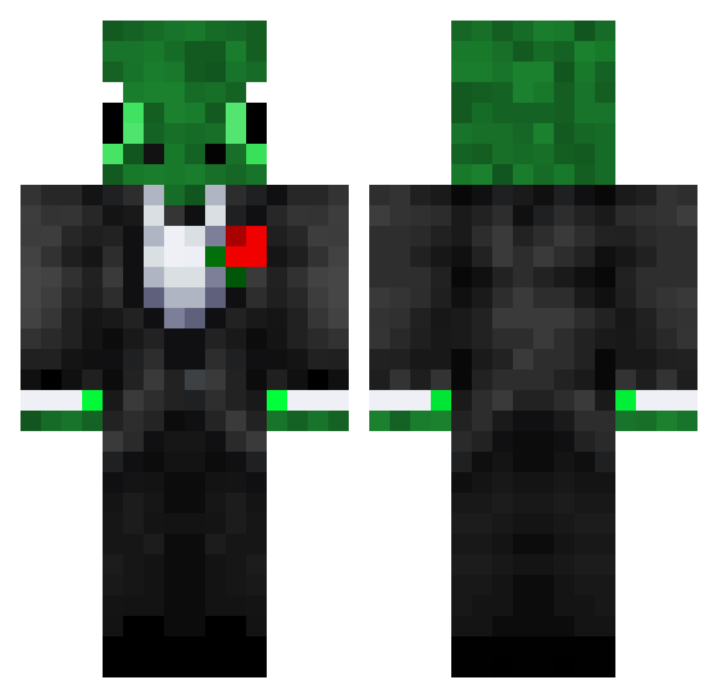 TheSnek017 Minecraft skin, front and back view