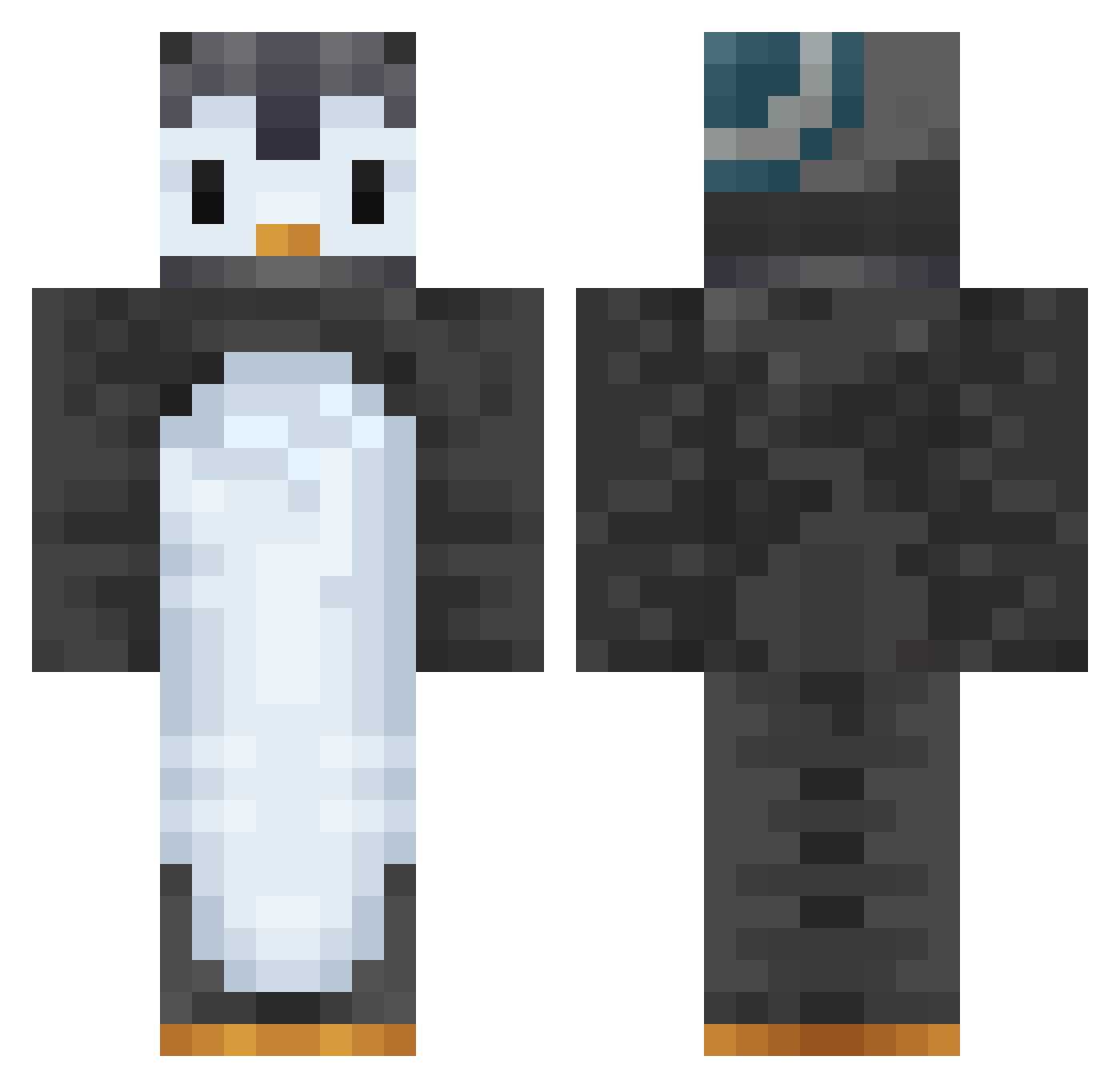 shimacha Minecraft skin, front and back view