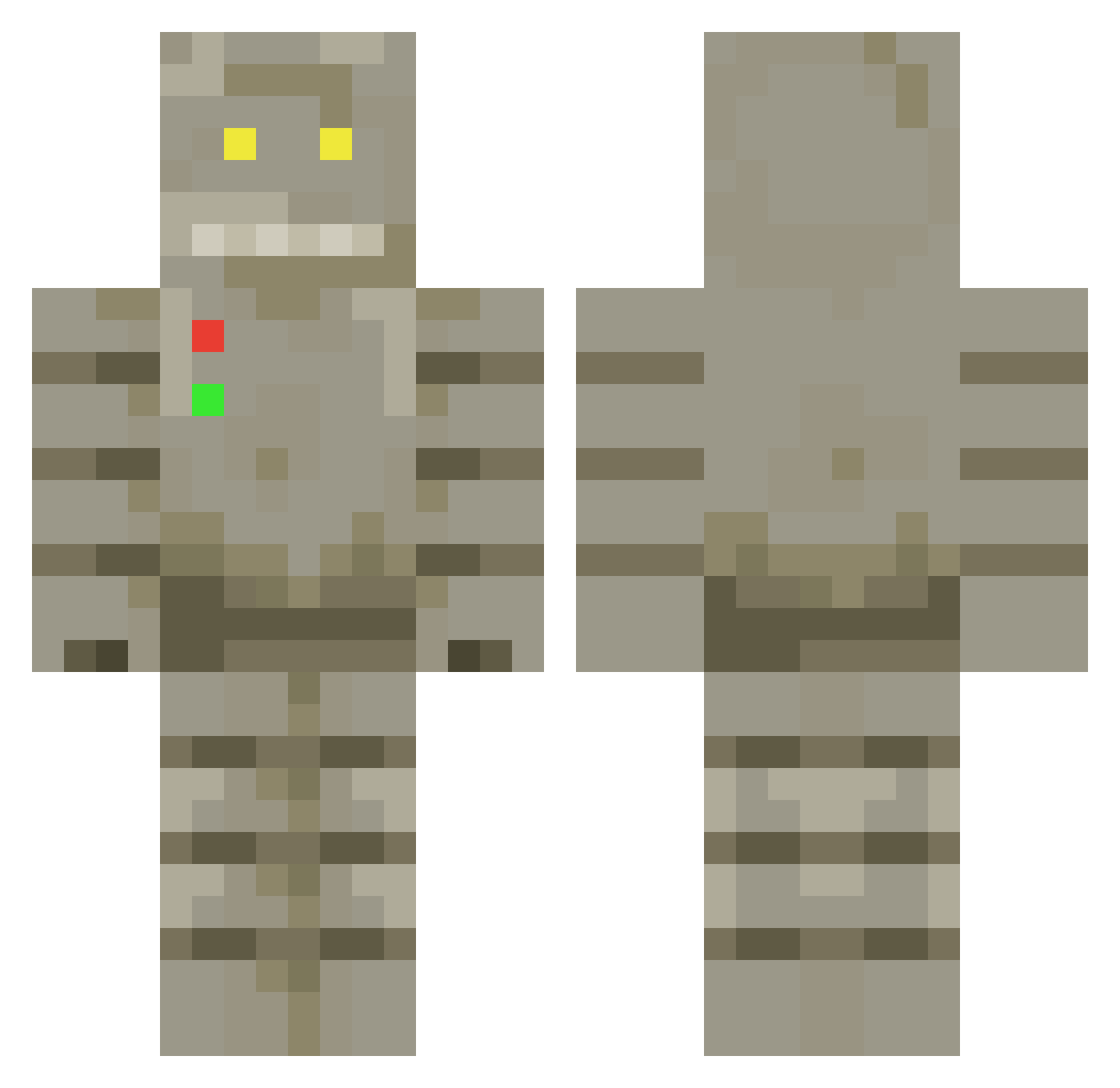 Algarroba Minecraft skin, front and back view