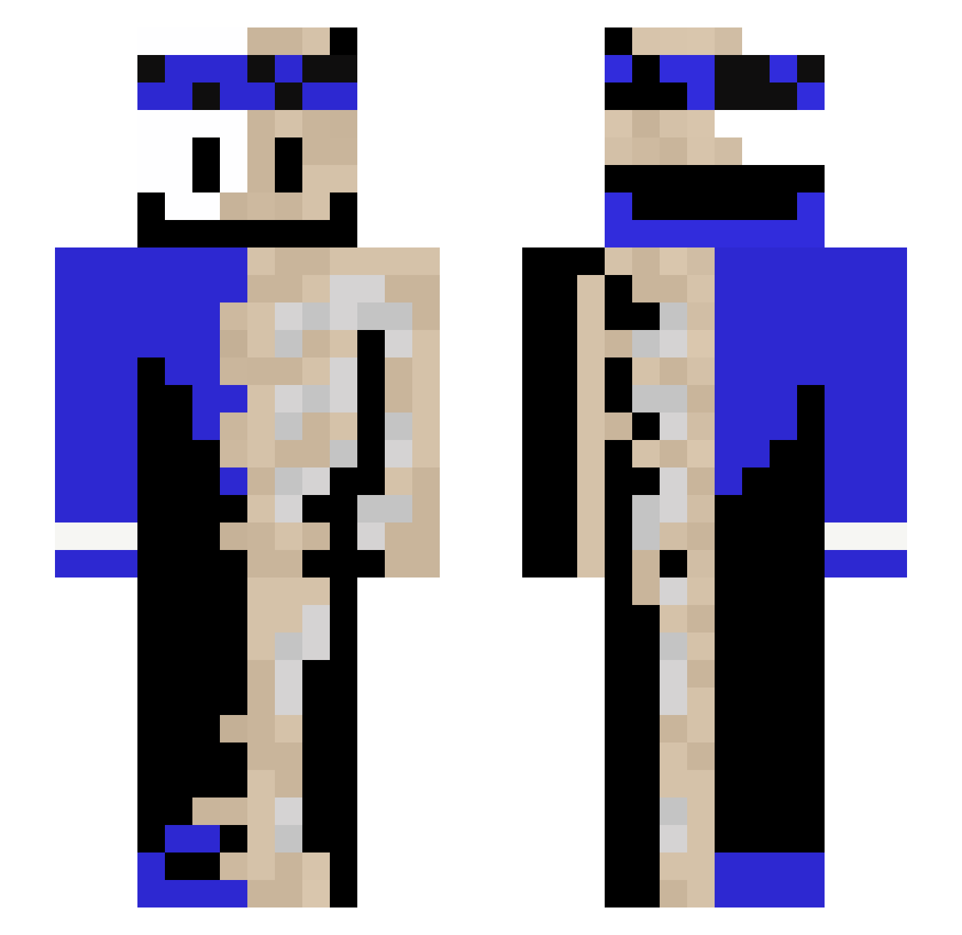 CT_3031 Minecraft skin, front and back view