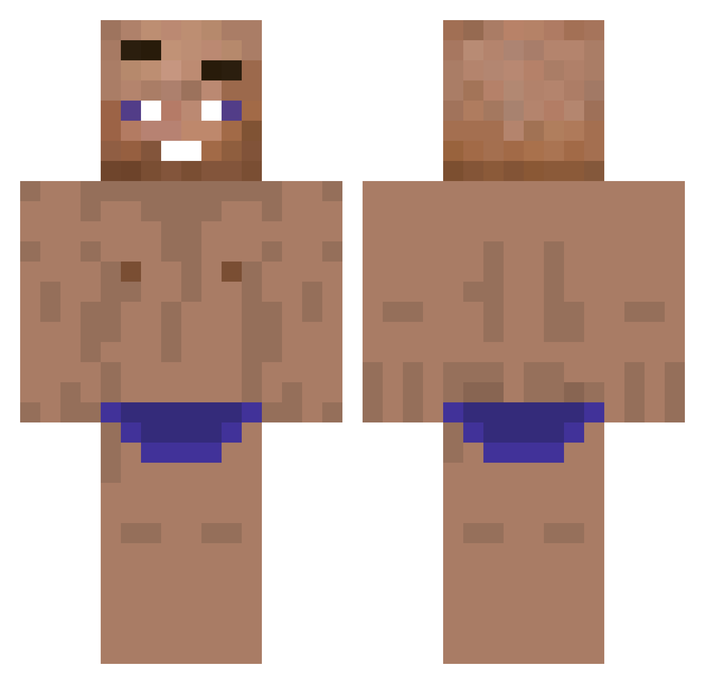 Huwnq Minecraft skin, front and back view