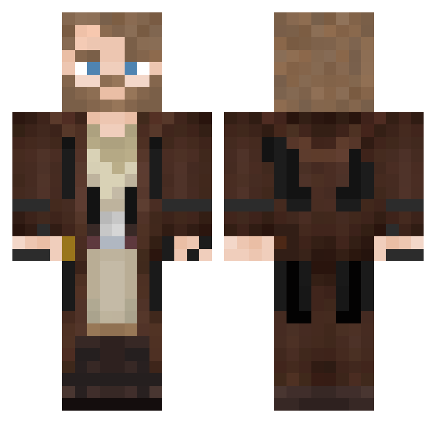 tonnda Minecraft skin, front and back view
