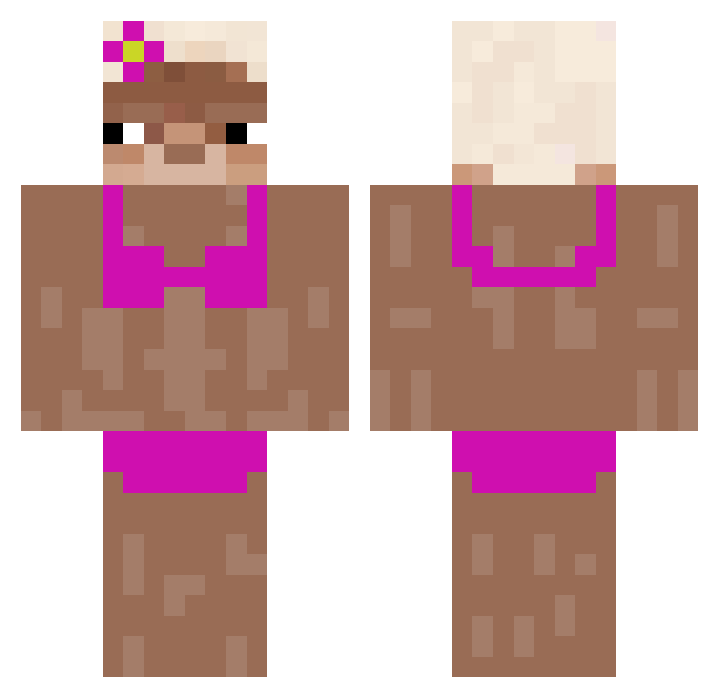 Pink_Panty Minecraft skin, front and back view