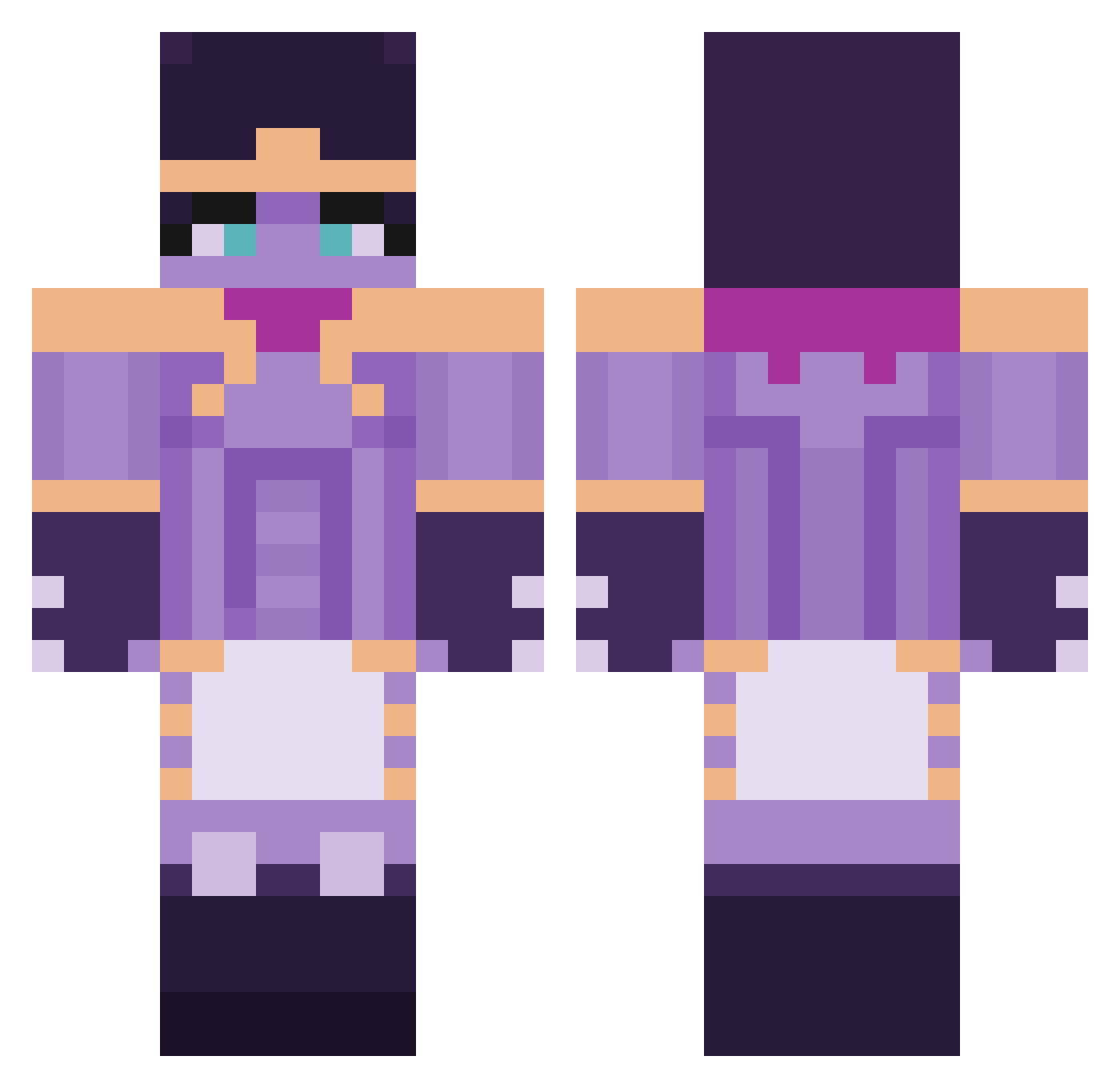 Logs1er Minecraft skin, front and back view