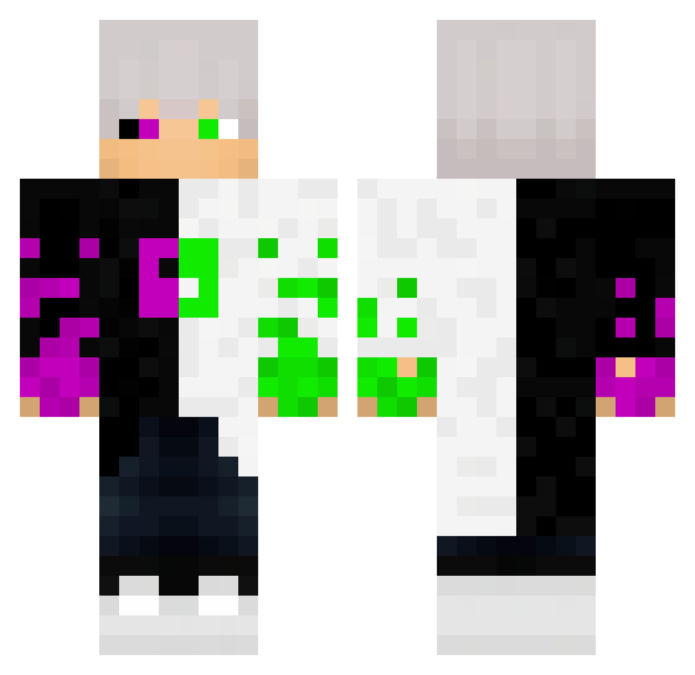 RoasterD_Toaster Minecraft skin, front and back view