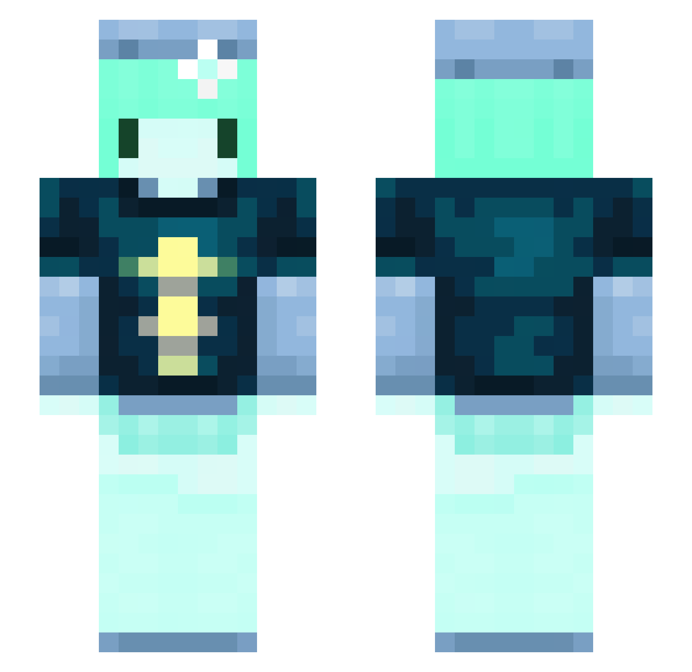 pehpeg Minecraft skin, front and back view