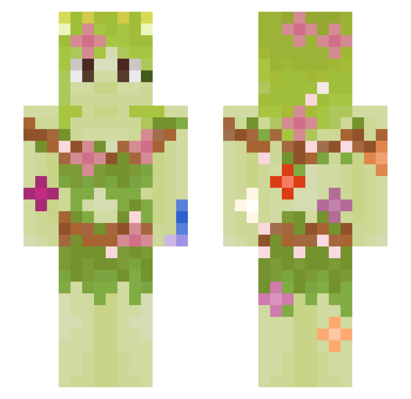 MossyMoht Minecraft skin, front and back view