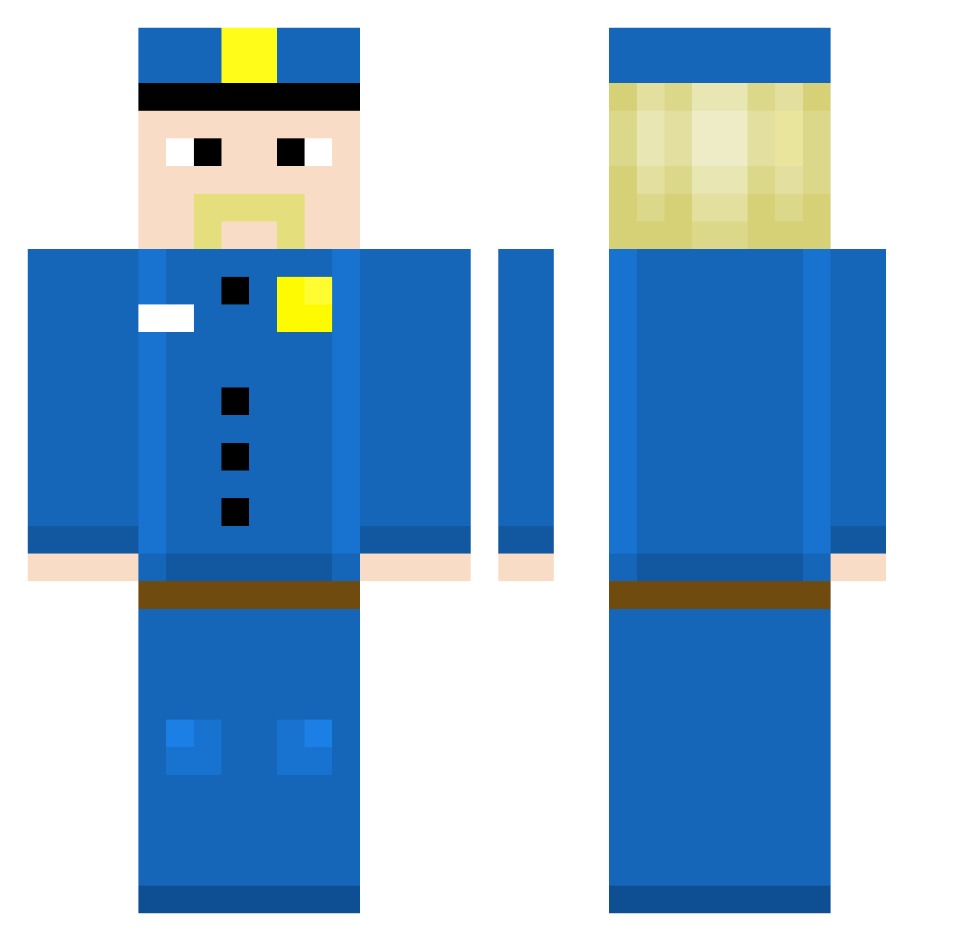 Xmajorwolf Minecraft skin, front and back view