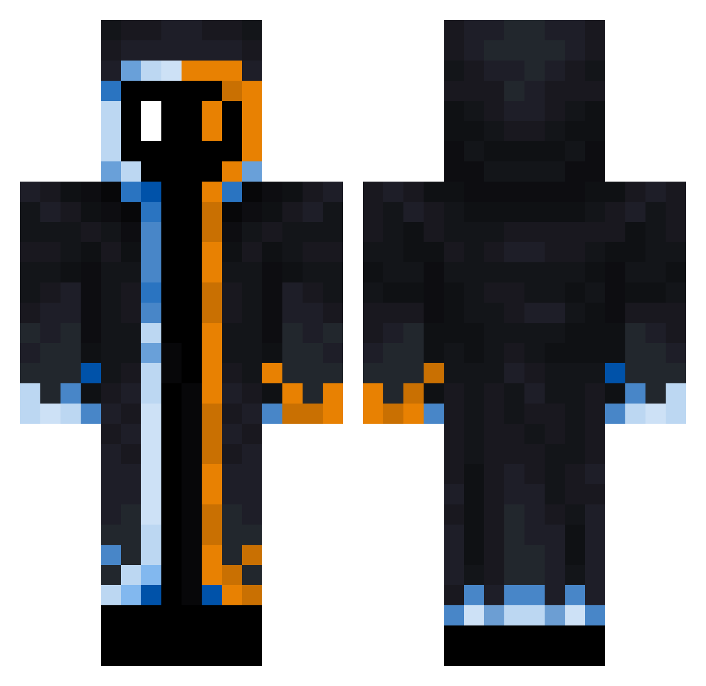 FrozenRe4per Minecraft skin, front and back view