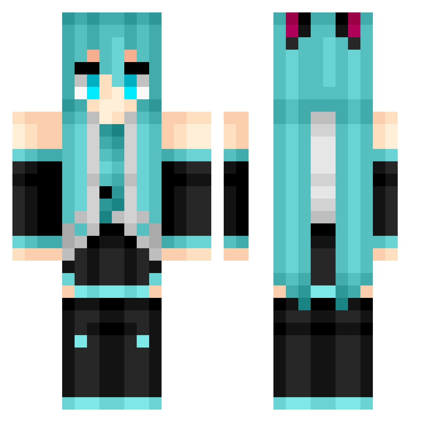 Donovan6900 Minecraft skin, front and back view