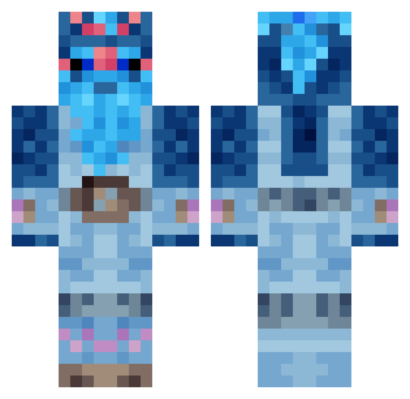 Eppledd Minecraft skin, front and back view