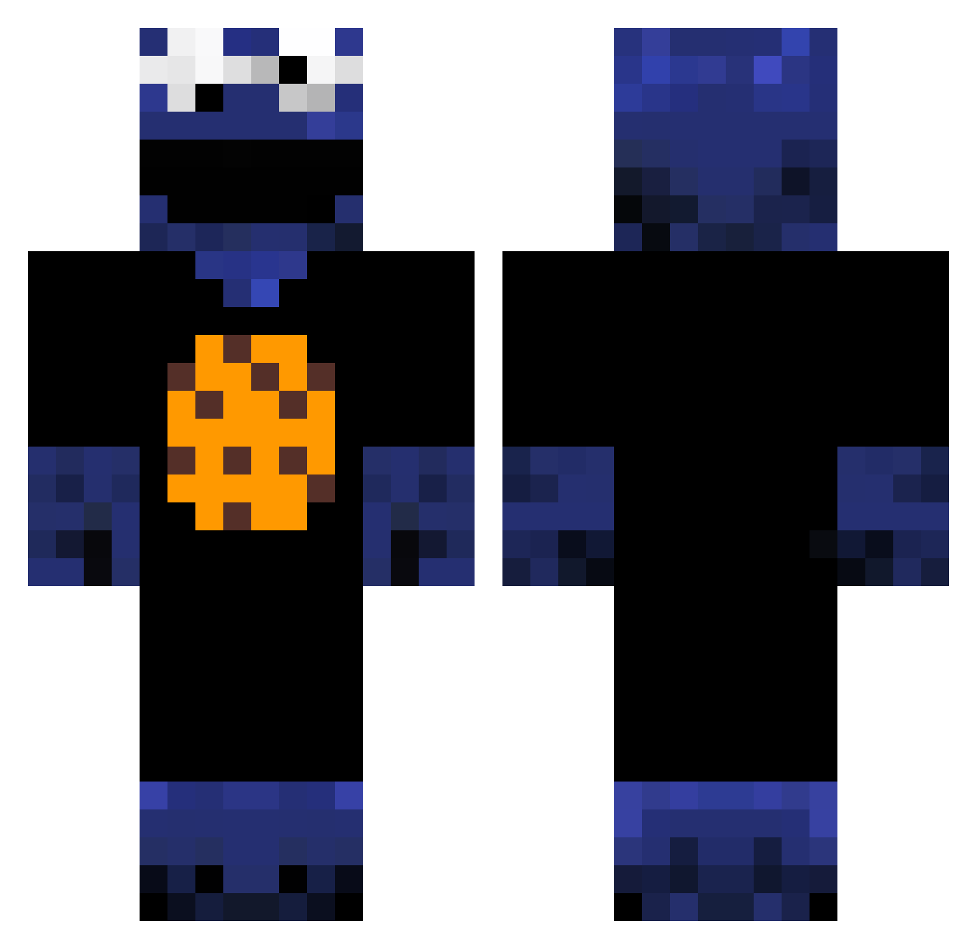 Etglasvand Minecraft skin, front and back view
