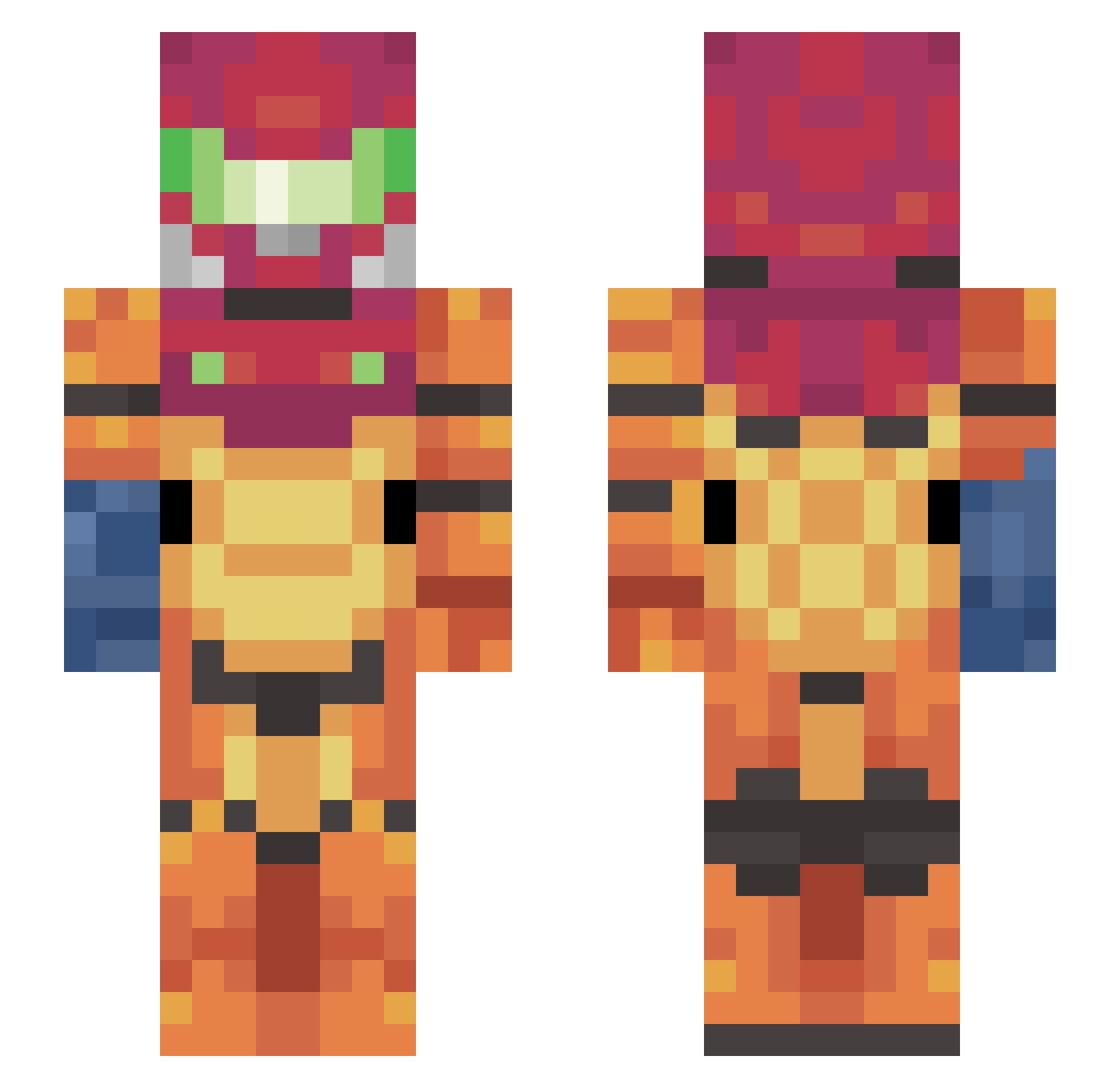xBabby Minecraft skin, front and back view