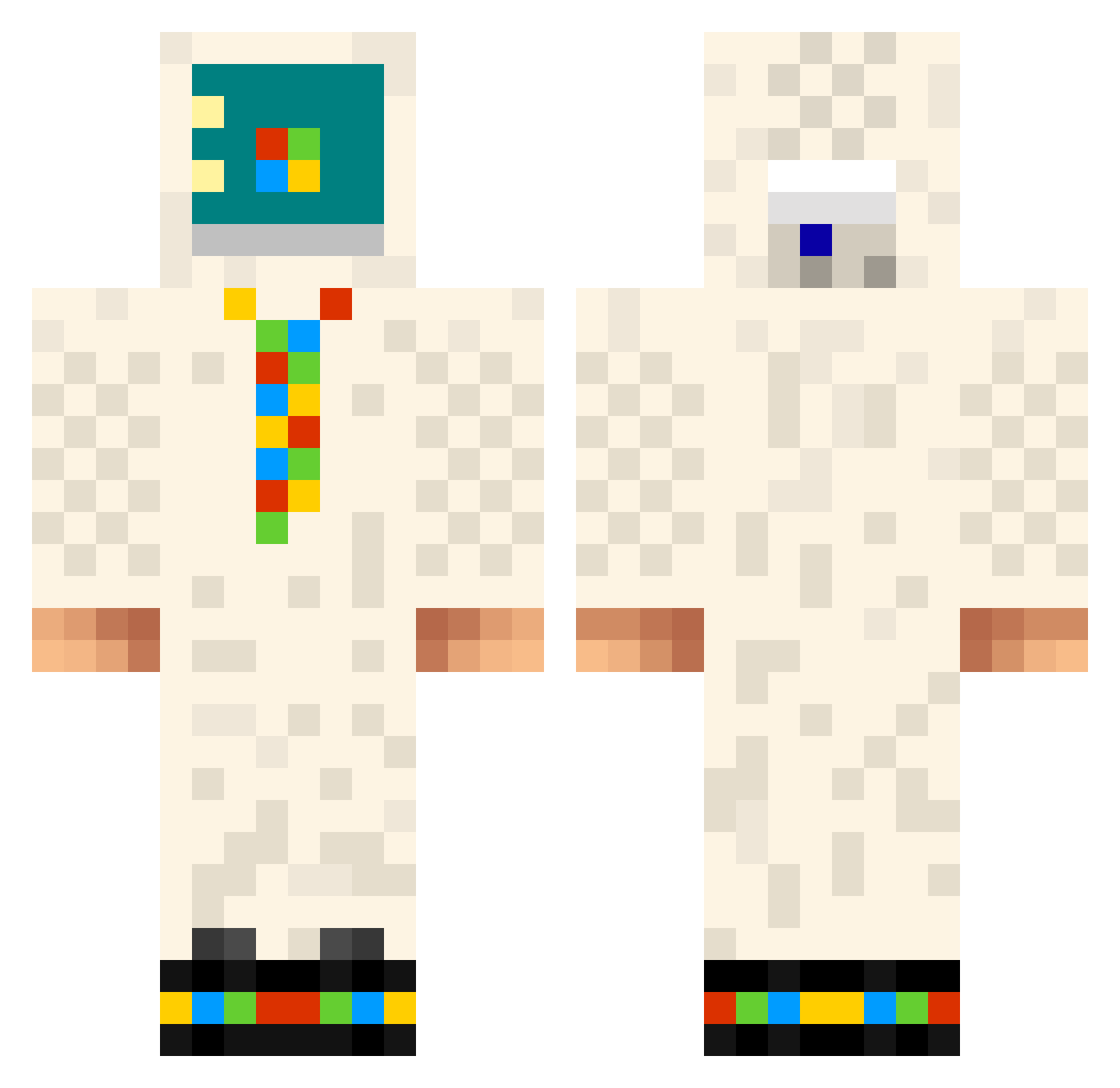 Lucha_W Minecraft skin, front and back view