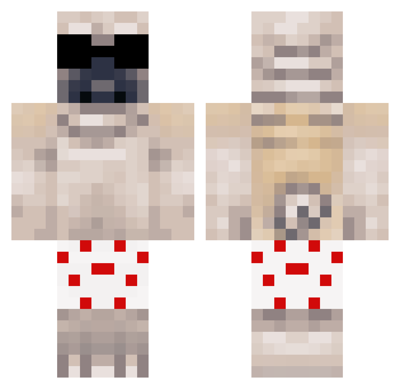 Pugking_69 Minecraft skin, front and back view