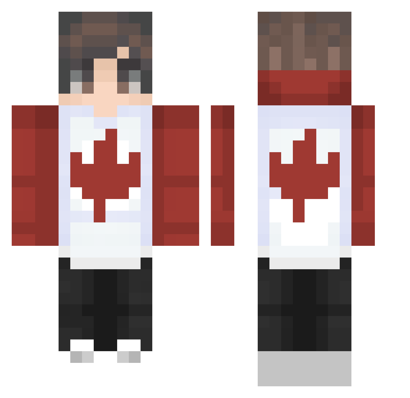 Kymy11 Minecraft skin, front and back view
