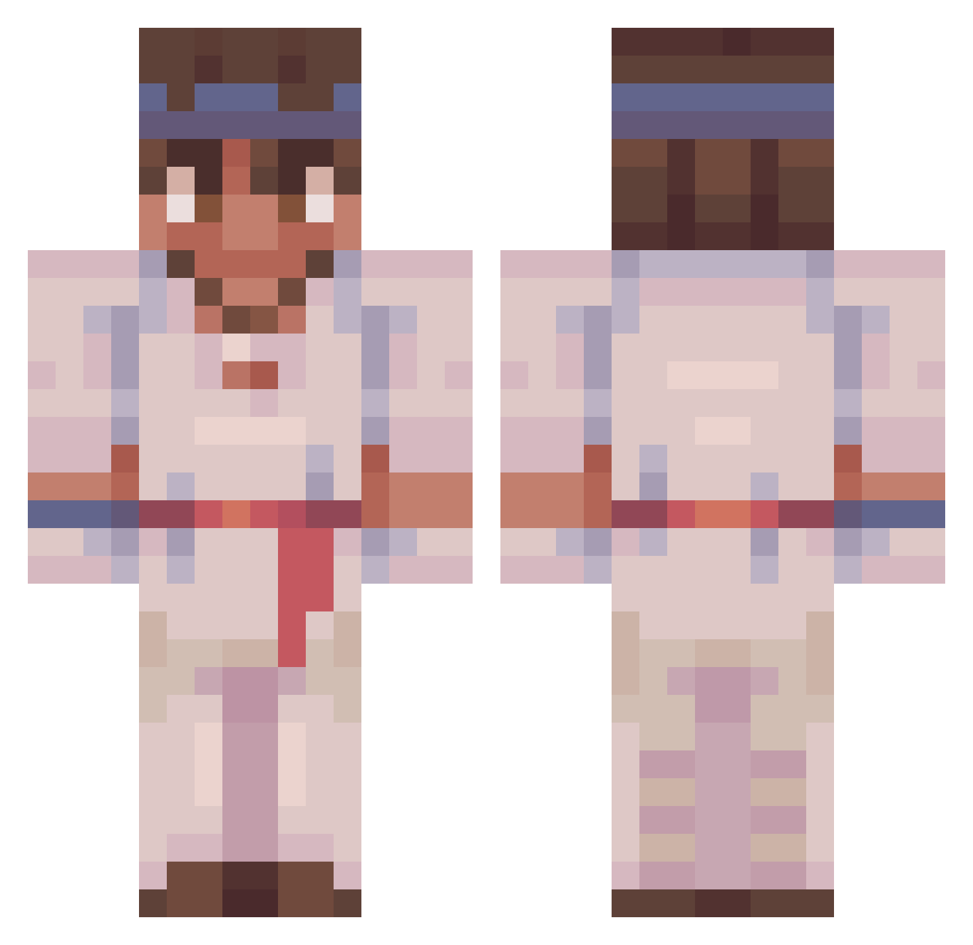 CocaColaBean Minecraft skin, front and back view