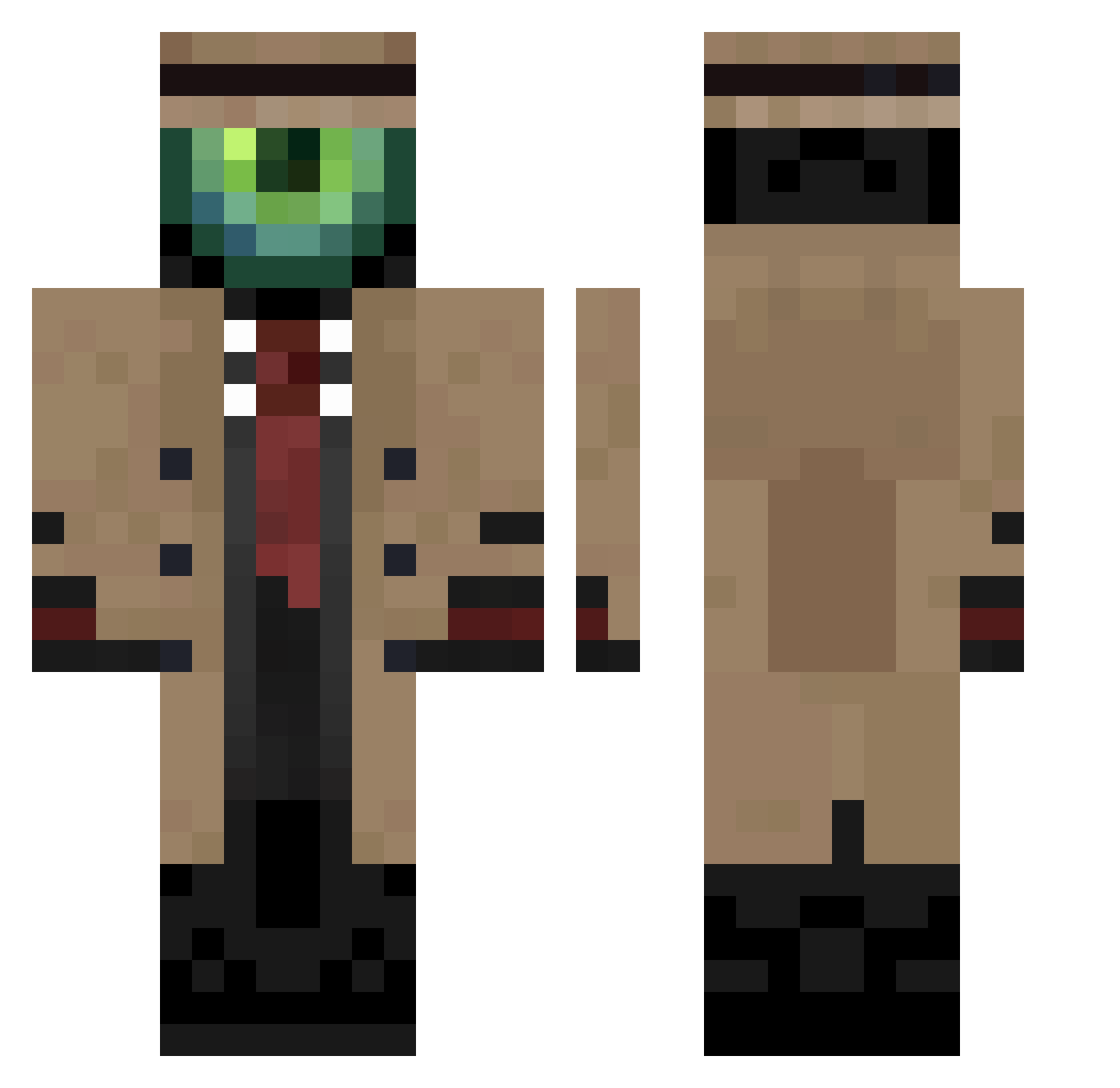 VacantTarnished Minecraft skin, front and back view