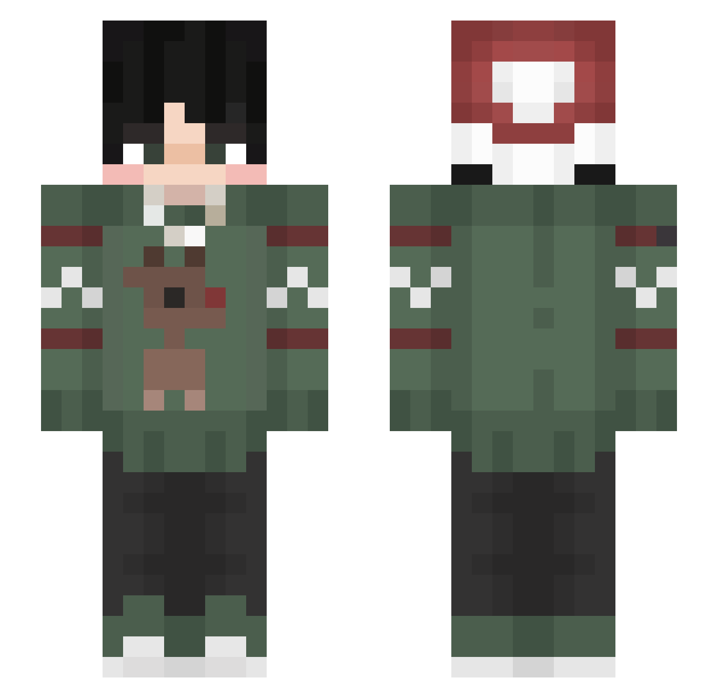 wWulf Minecraft skin, front and back view