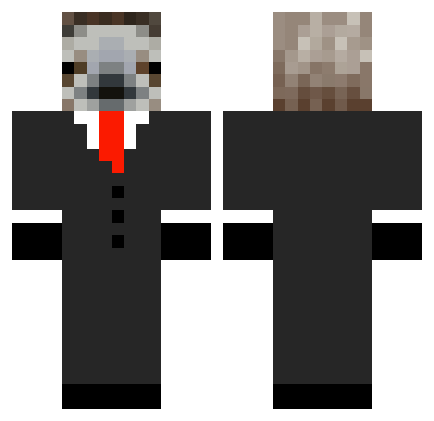 Contributes Minecraft skin, front and back view